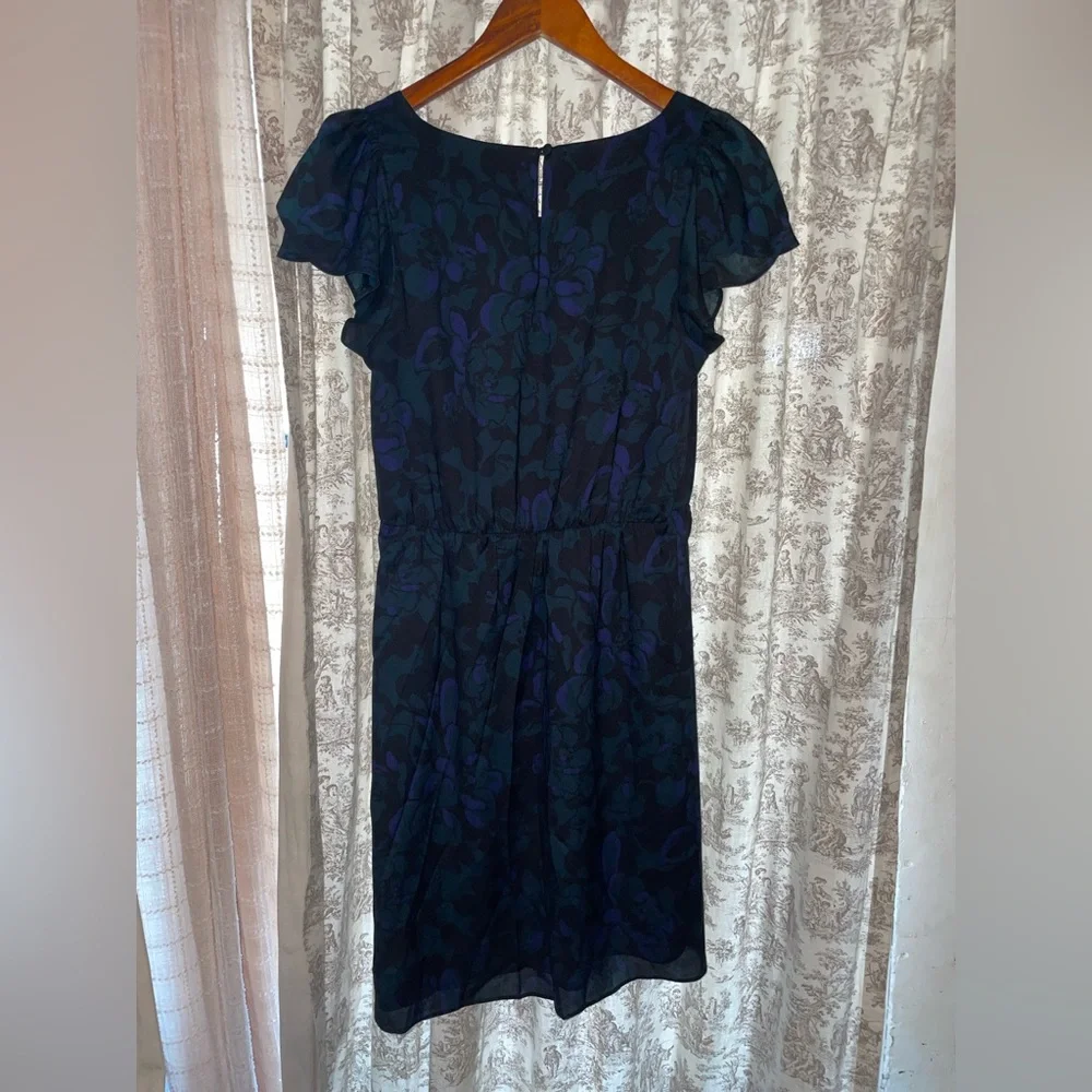 Loft Elegant Blue and Purple Floral Dress - Picture 2 of 4